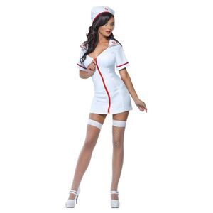 Fever Womens/Ladies No Nonsense Nurse Costume Set / White/Red